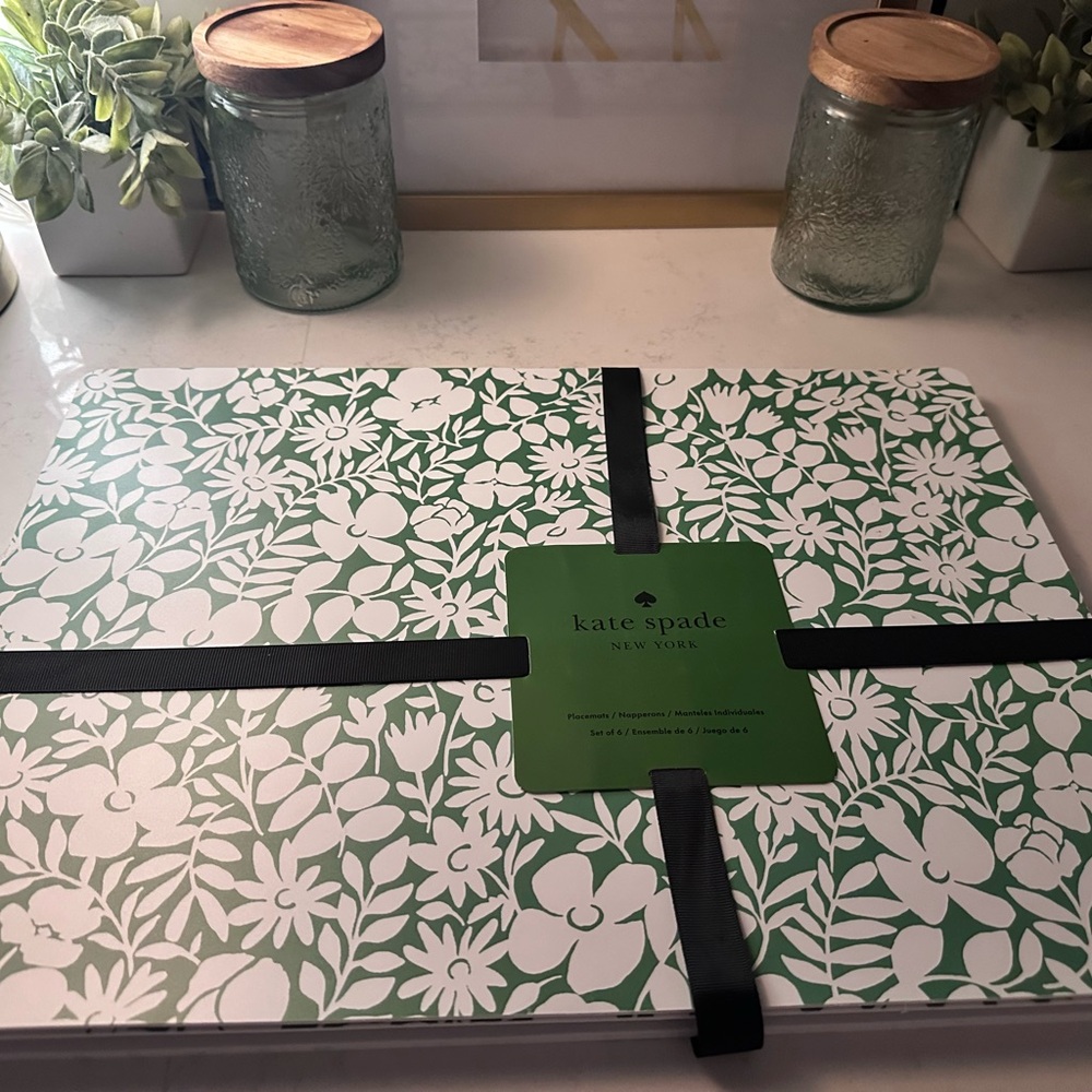 Kate Spade Botanical Green and White Placemats